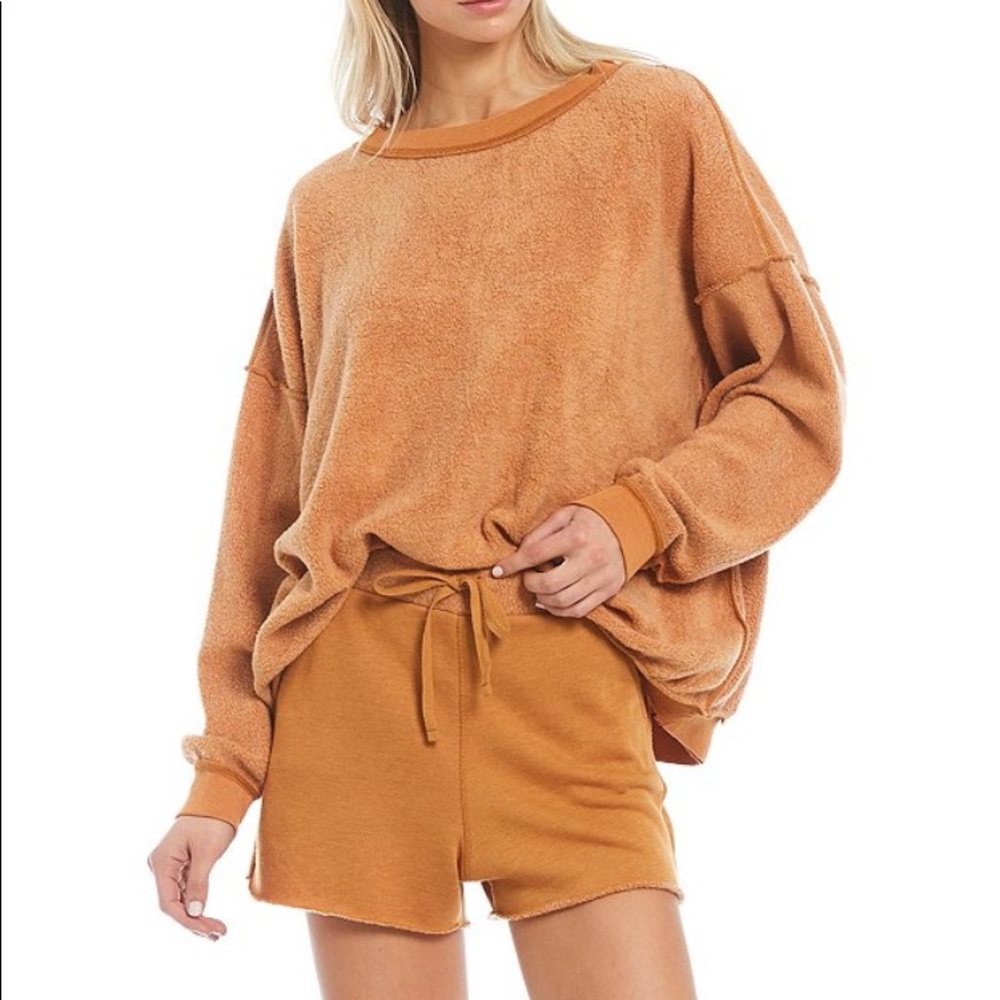 Free People Kelly Washed Set Cognac Brown